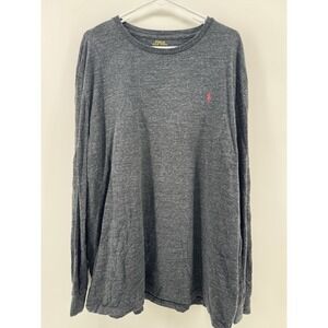 Polo Ralph Lauren Gray Long Sleeve Tee Men's XL Classic Fit Crewneck Pony